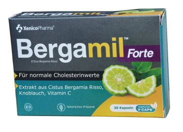 Bergamil forte, 30 capsules, naturally lowers LDL cholesterol, herbal extracts of bergamot and garlic